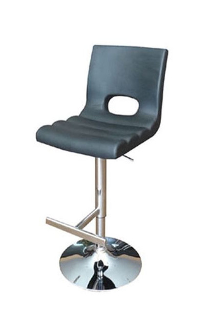 45' Black Leatherette and Steel Bar Stool