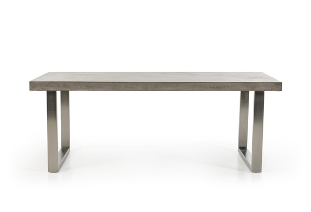 30' Concrete and Stainless Steel Dining Table