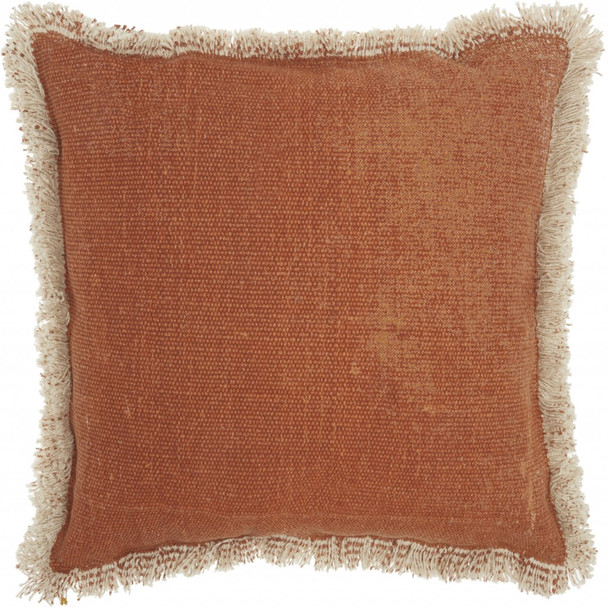 Textured Cotton Clay Accent Throw Pillow