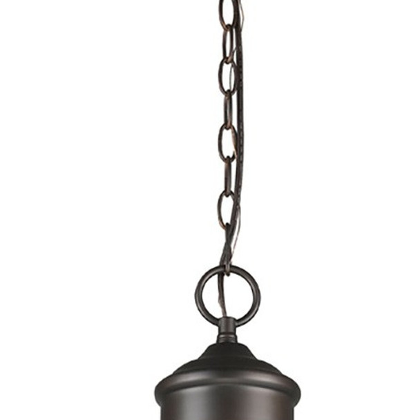 Colby 1-Light Oil-Rubbed Bronze Pendant With Raw Brass Interior Shade