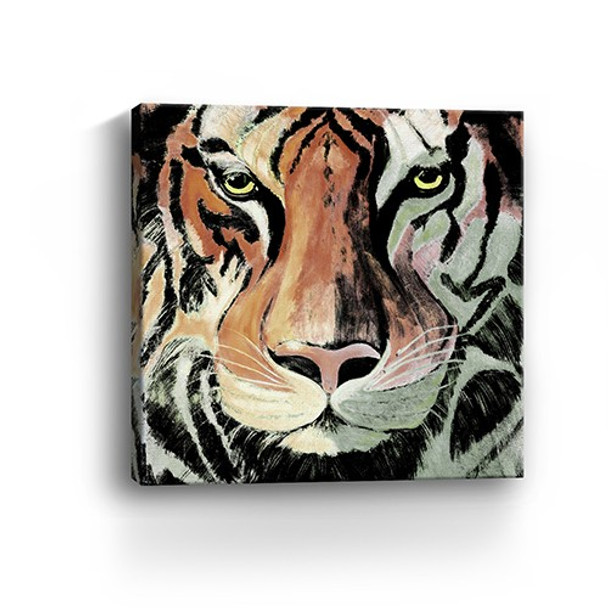 20" Staring Tiger Portrait Canvas Wall Art