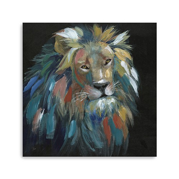 30" Painted Lion Portrait Canvas Wall Art