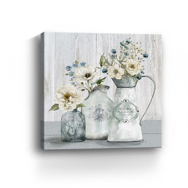 20" Rustic Flowers Canvas Wall Art