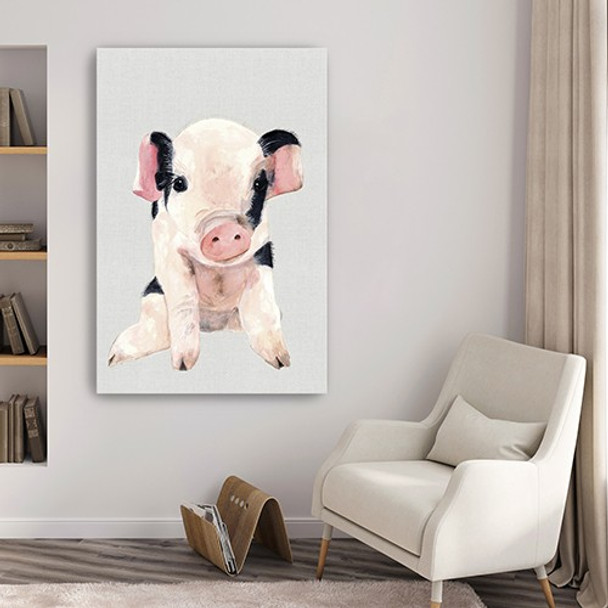 36" Cute Pink Piglet Canvas Wall Art