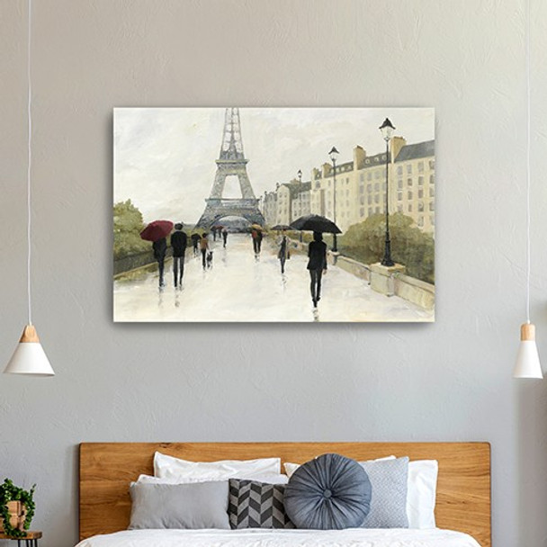 36" Parisian Rainy Day Canvas Wall Art