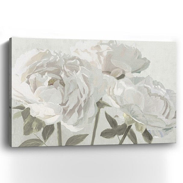 24" Neutral Flowers in Bloom Canvas Wall Art
