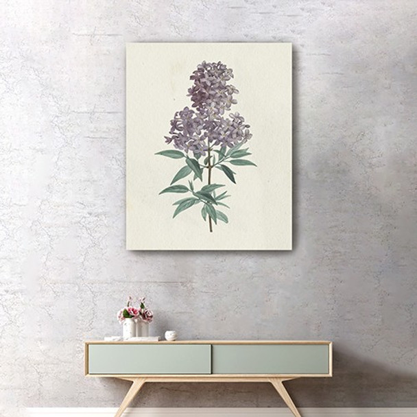 20" Singular Purple Blossom Branch Canvas Wall Art
