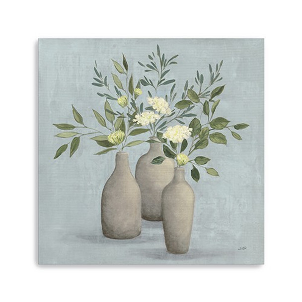 30" Pretty Bohemian Flowers in Ceramic Vases Canvas Wall Art