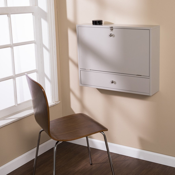 Gray Wall Mount Folding Desk