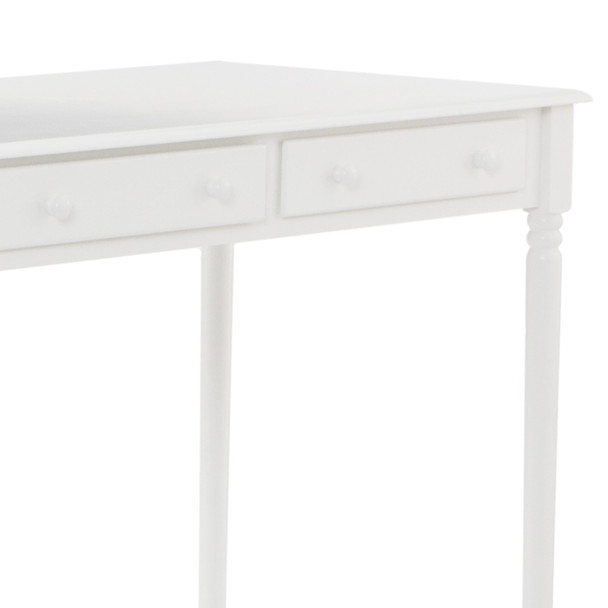 Crisp White Desk with Drawers