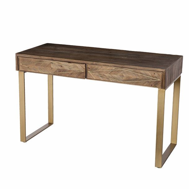 Shades of Brown and Gold Reclaimed Wooden Desk