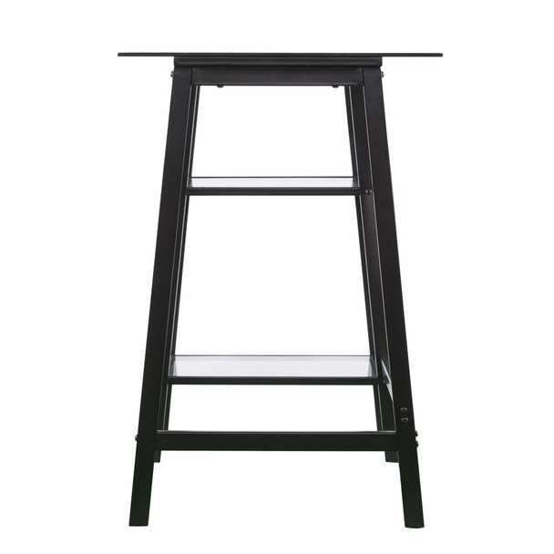 Black A Frame Metal and Glass Writing Desk