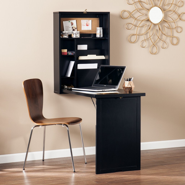 Black Fold Out Convertible Wall Mount Desk