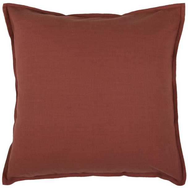 Rust Brown Solid Color Flange Edge Throw Pillow