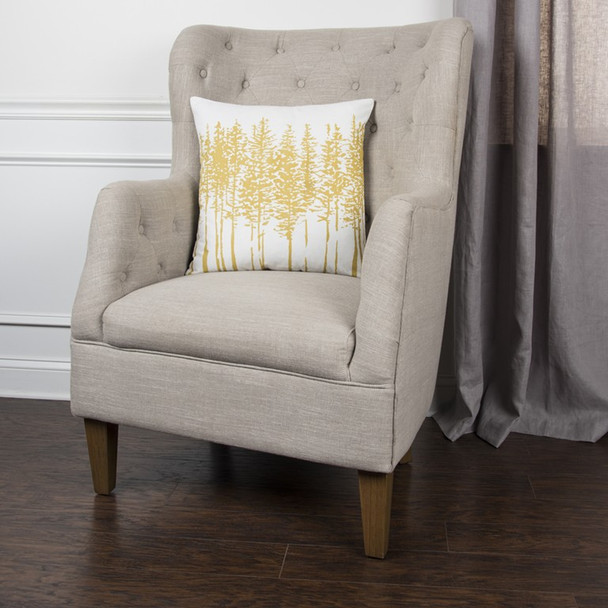 Yellow Ivory Grove of Trees Down Throw Pillow