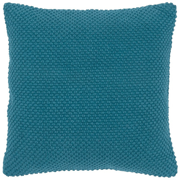 Teal Nubby Textured Modern Throw Pillow