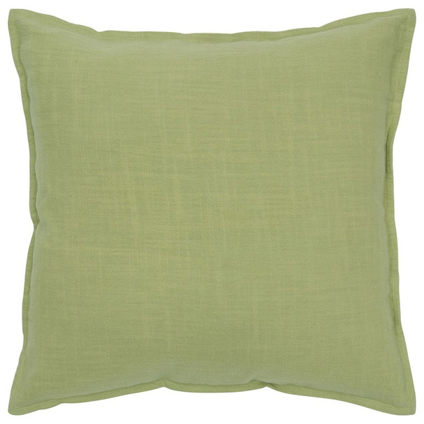 Lime Green Flange Edged Modern Throw Pillow