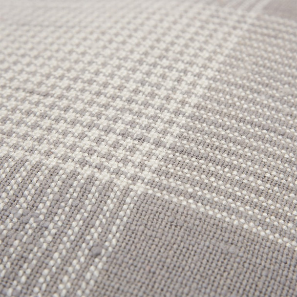 Gray White Plaid Pattern Throw Pillow