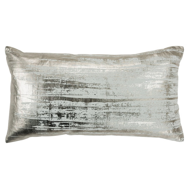 Aqua Distressed Brush Stroke Lumbar Pillow