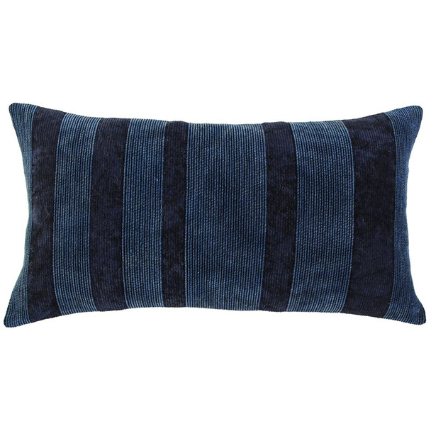 Navy Dimensional Stripe Modern Lumbar Pillow