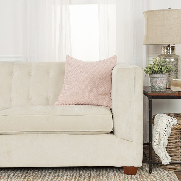 Blush Pink Nubby Textured Modern Throw Pillow