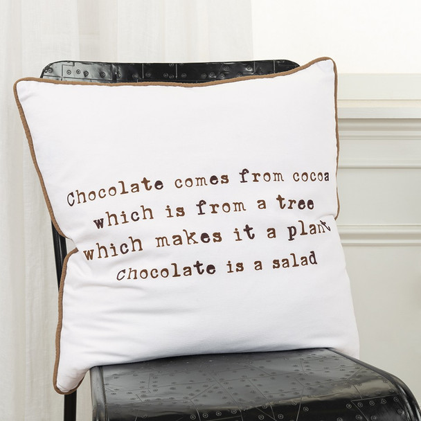 Brown and White Chocolate Is A Salad Throw Pillow