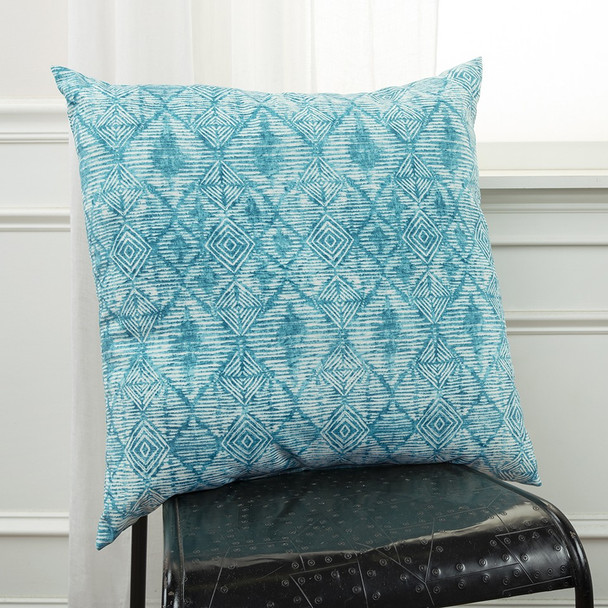 Teal Nested Diamonds Indoor Outdoor Throw Pillow