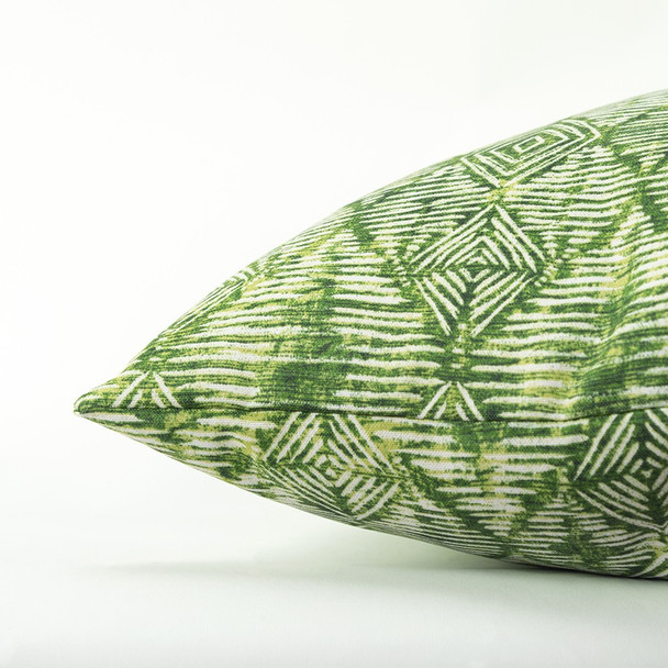 Green Nested Diamonds Indoor Outdoor Throw Pillow