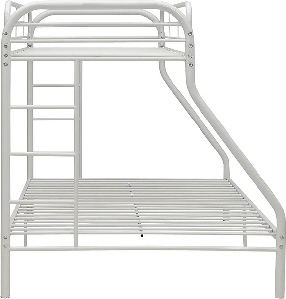 White Twin XL Over Queen Size Metal Bunk Bed