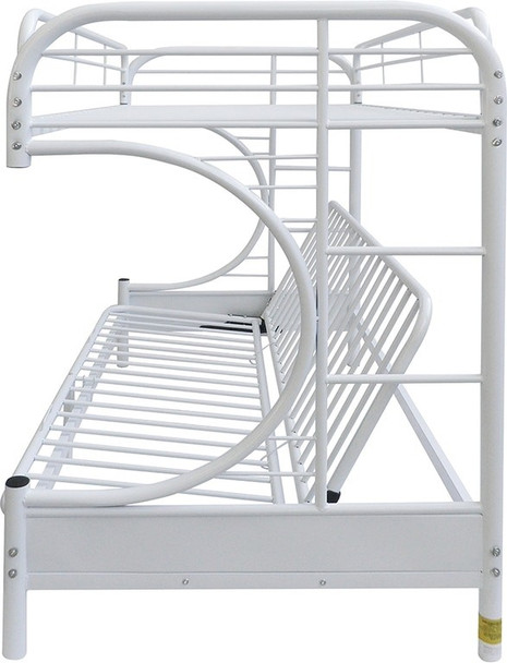 White Twin XL Over Queen Futon Bunk Bed