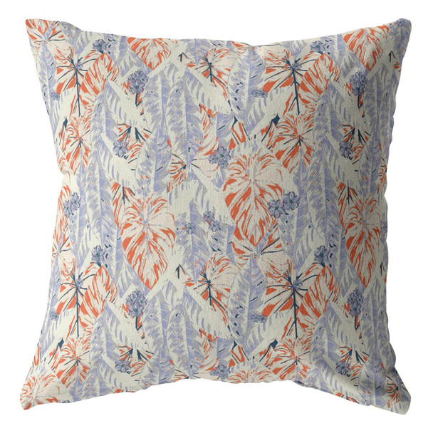 20" Orange Lavender Tropics Suede Throw Pillow