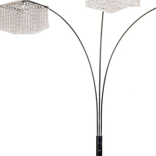 Floor Lamp with Three Hanging Crystal Shades