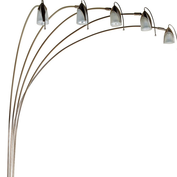 Dull Gold Metal Floor Lamp with Five Adjustable Swing Arms