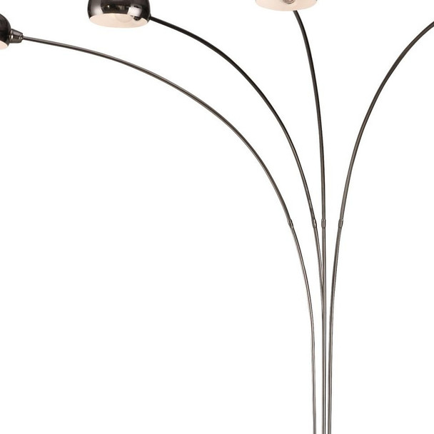 Four Light Curved Black Floor Lamp