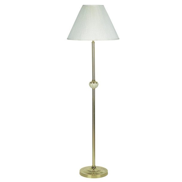 Gold and White Floor Lamp with Ceramic Accent