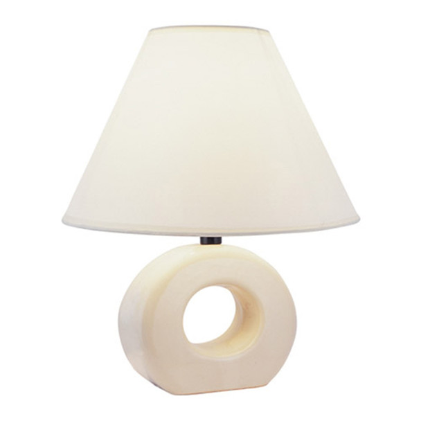 Contempo Geo Circle Beige Certamic Table Lamp