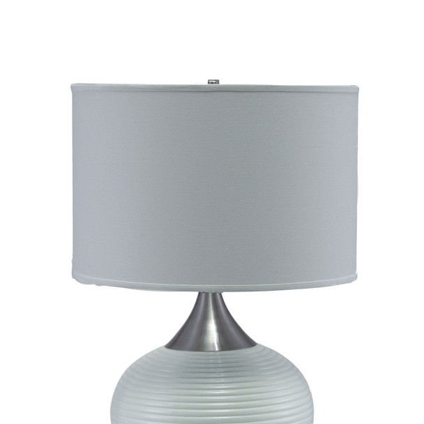 Minimalist White and Silver Table Lamp