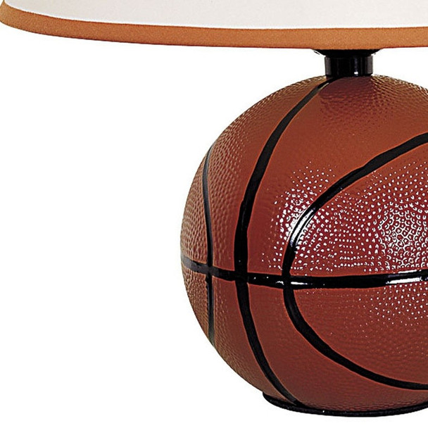 Basketball Shaped Table Lamp with White Shade