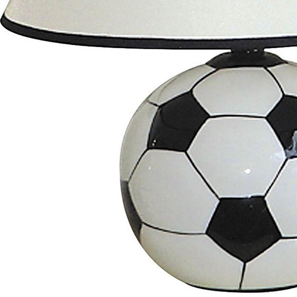 Soccer Shaped Table Lamp with White Shade