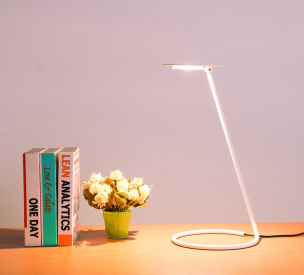 Minimalist White Metal LED Desk Lamp