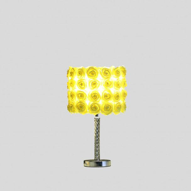 18 Yellow Roses Acrylic And Metal Table Lamp