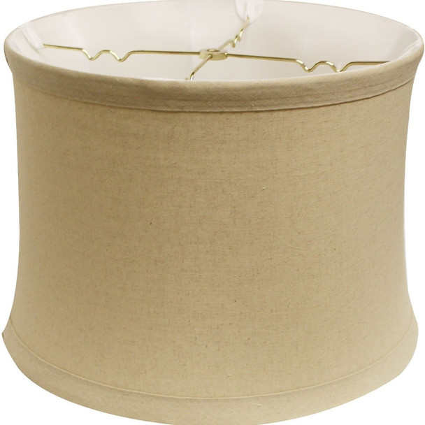 15" Rosewood Drum Trimmed Linen Lampshade