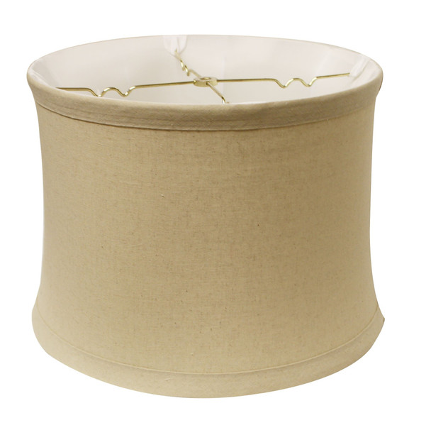 19" Rosewood Drum Trimmed Linen Lampshade