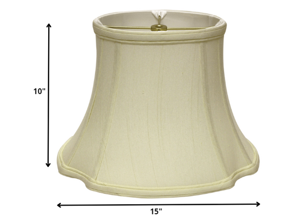 15" Ivory Reversed Oval Monay Shantung Lampshade