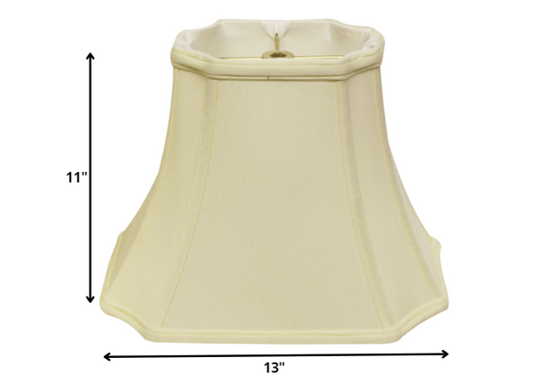 13" Ivory Inverted Rectangle Shantung Lampshade