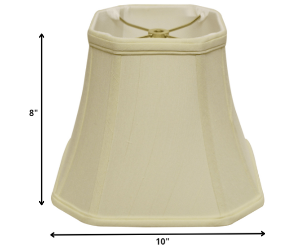 10" Ivory Slanted Square Bell Monay Shantung Lampshade