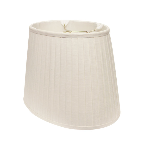 16" White Slanted Oval Paperback Linen Lampshade