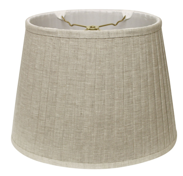 16" Cream Slanted Oval Paperback Linen Lampshade