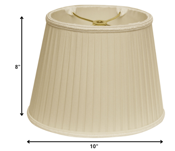 10" Ivory Oval Side Pleat Paperback Shantung Lampshade