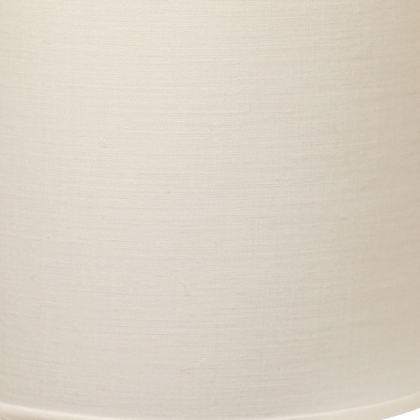 13" White Throwback Drum Linen Lampshade